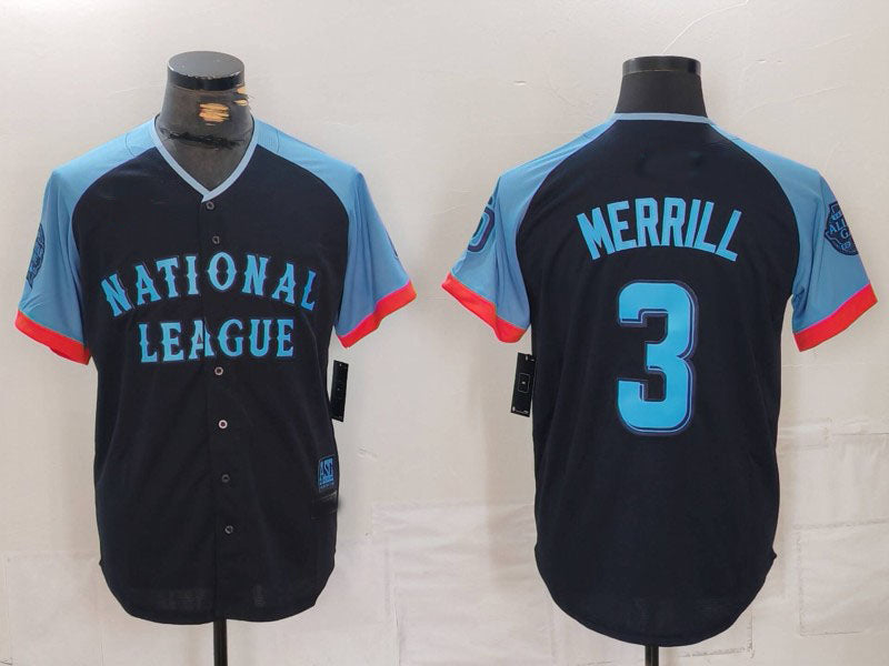 Custom #3 Navy 2024 All Star SD Baseball Shirt Top