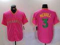 Custom #3 Pink SD Baseball Shirt Top
