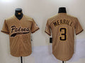 Custom #3 Tan 2023 SD Baseball Shirt Top