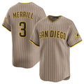 Custom #3 Tan 2024 SD Baseball Shirt Top