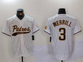 Custom #3 White 2023 SD Baseball Shirt Top