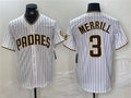 Custom #3 White SD Baseball Shirt Top