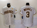 Custom #3 White SD Baseball Shirt Top