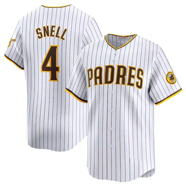 Custom #4 White 2024 SD Baseball Shirt Top