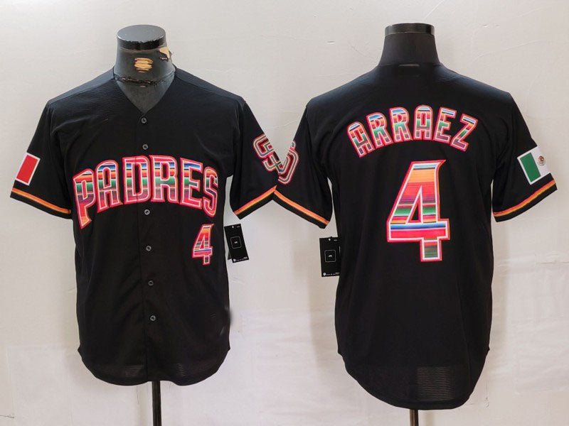 Custom #4 Black SD Baseball Shirt Top