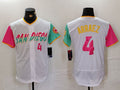 Custom #4 White 2023 City Connect SD Baseball Shirt Top