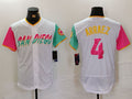 Custom #4 White 2023 City Connect SD Baseball Shirt Top