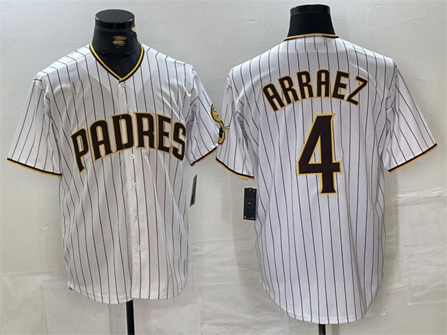 Custom #4 White SD Baseball Shirt Top
