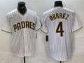 Custom #4 White SD Baseball Shirt Top