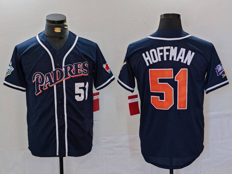 Custom #51 Navy SD Baseball Shirt Top