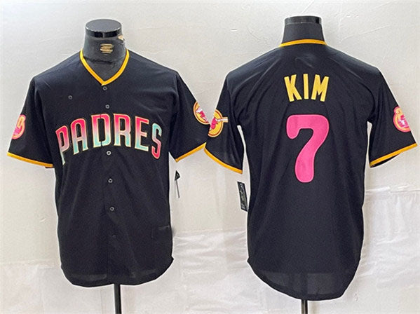 Custom #7 Black SD Baseball Shirt Top