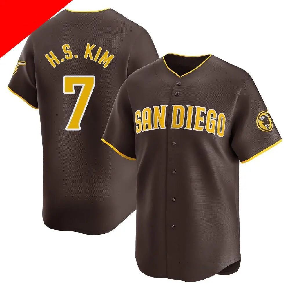 Custom #7 Brown SD Baseball Shirt Top