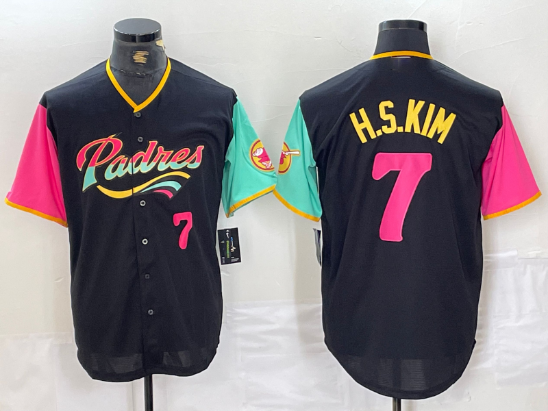Custom #7 Black 2023 City Connect SD Baseball Shirt Top