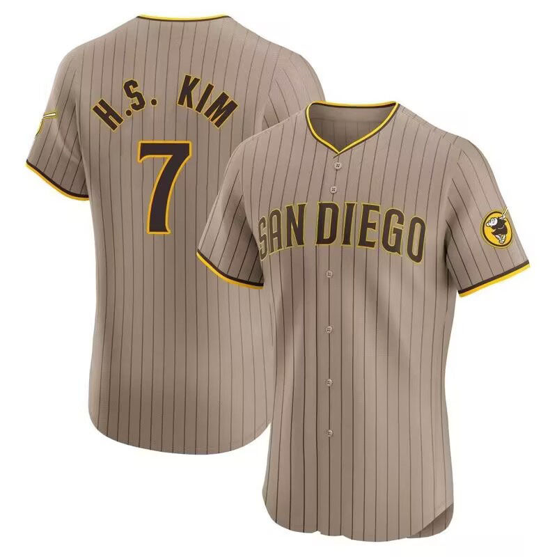 Custom #7 White SD Baseball Shirt Top