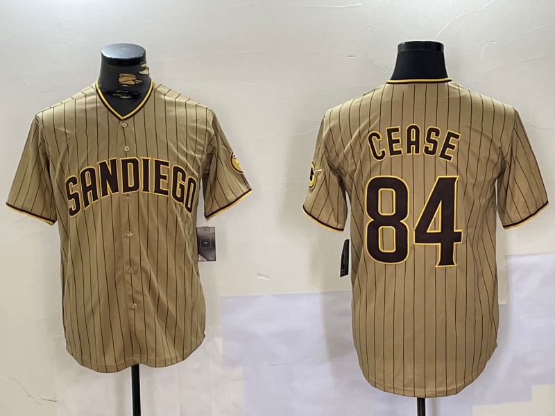 Custom #84 Khaki SD Baseball Shirt Top