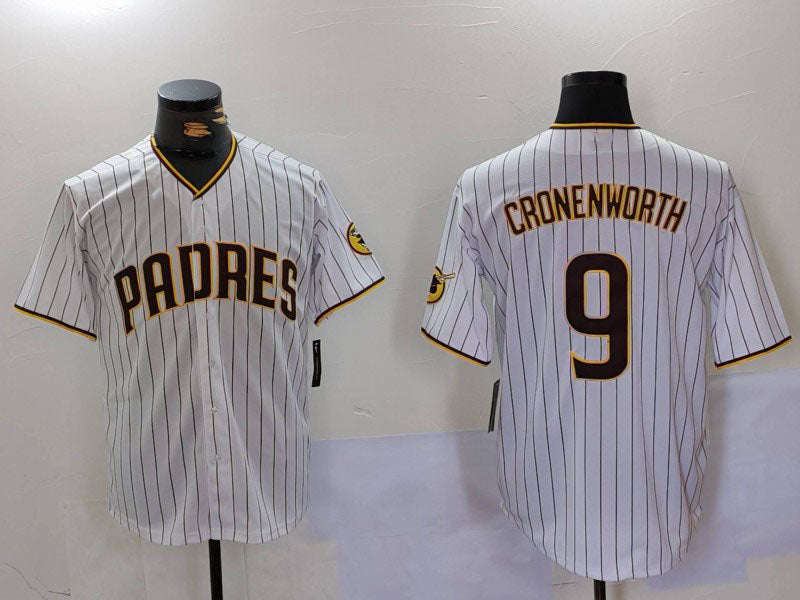 Custom #9 White SD Baseball Shirt Top
