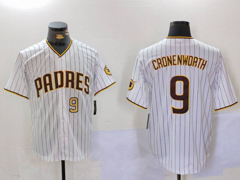 Custom #9 White SD Baseball Shirt Top