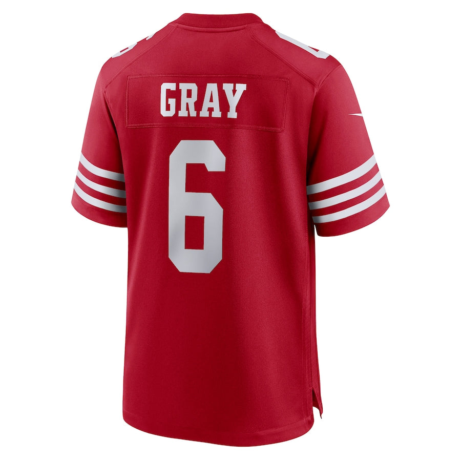 Custom #6 Gray SF Football Shirt Top