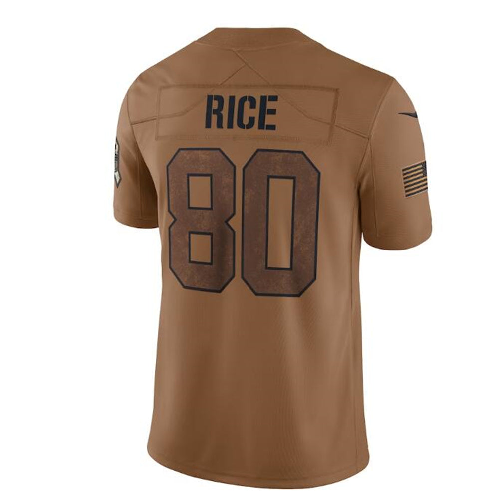 Custom #80 Brown 2023 SF Football Shirt Top