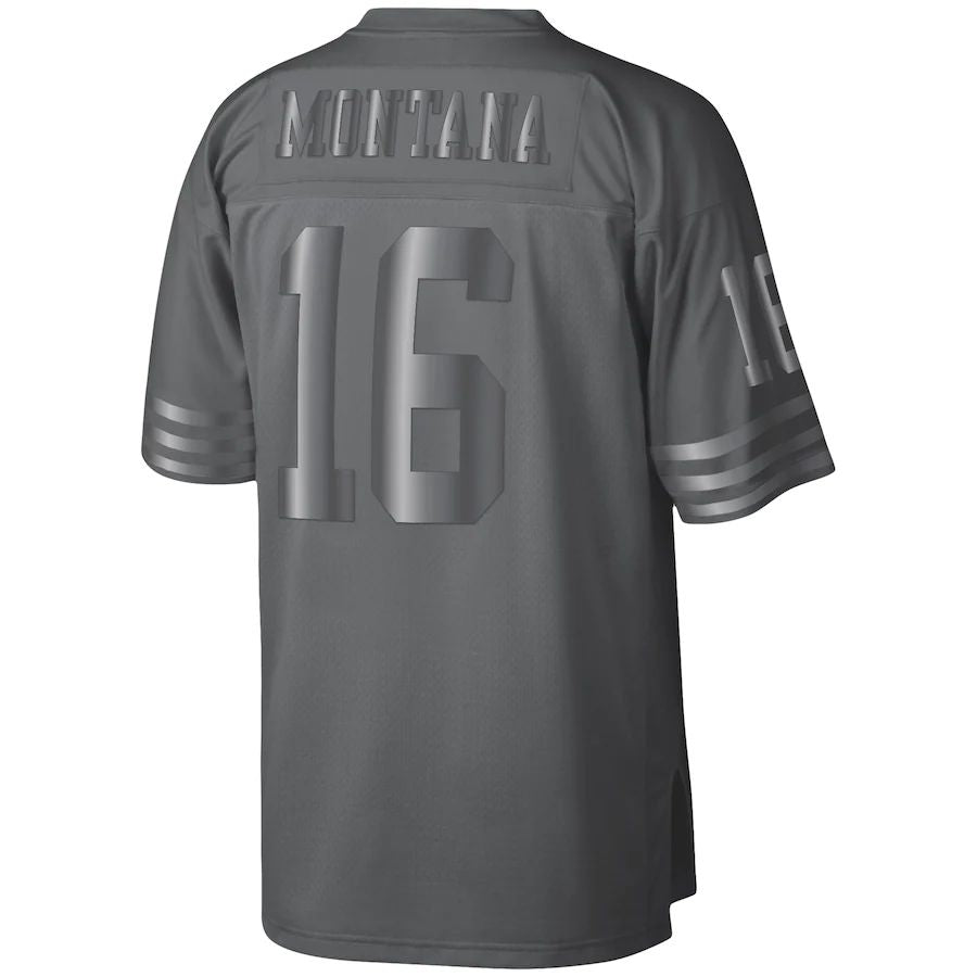 Custom #16 Charcoal 1990 SF Football Shirt Top