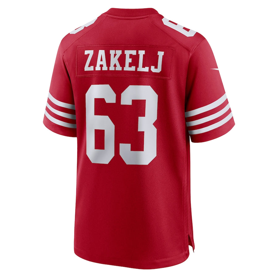 Custom #63 Scarlet SF Football Shirt Top