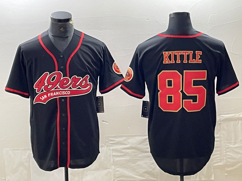 Custom #85 Black Baseball Shirt Top