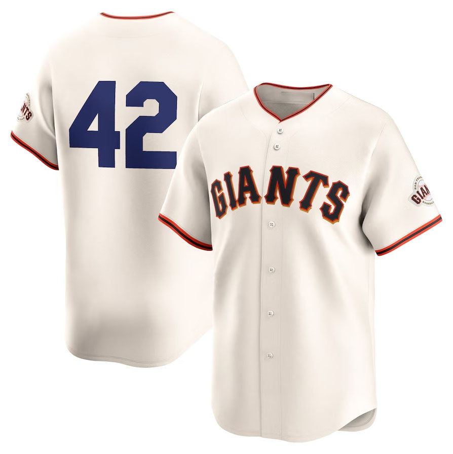 Custom #42 Cream 2024 Jackie Robinson Day SF Baseball Shirt Top