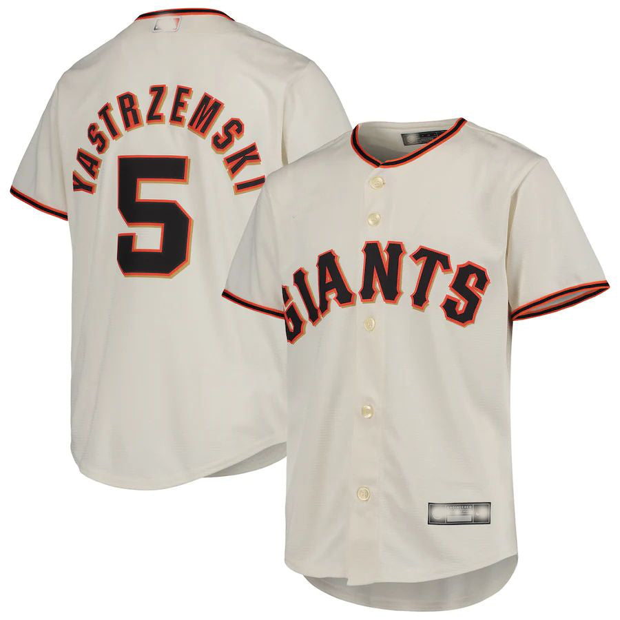 Custom #5 Cream SF Baseball Shirt Top