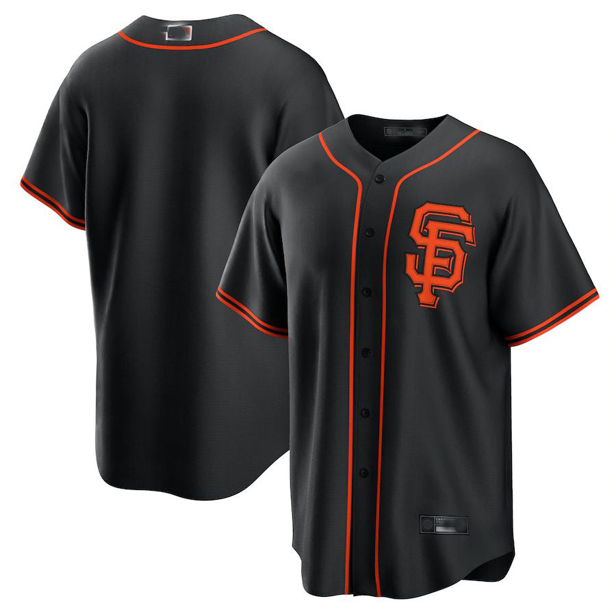Custom Black SF Baseball Shirt Top