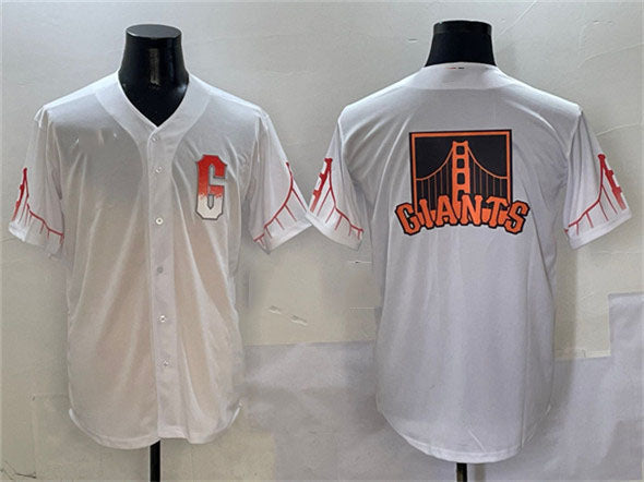 Custom White City Connect SF Baseball Shirt Top