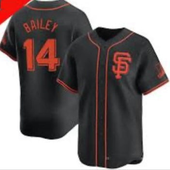 Custom #14 Black 2024 SF Baseball Shirt Top