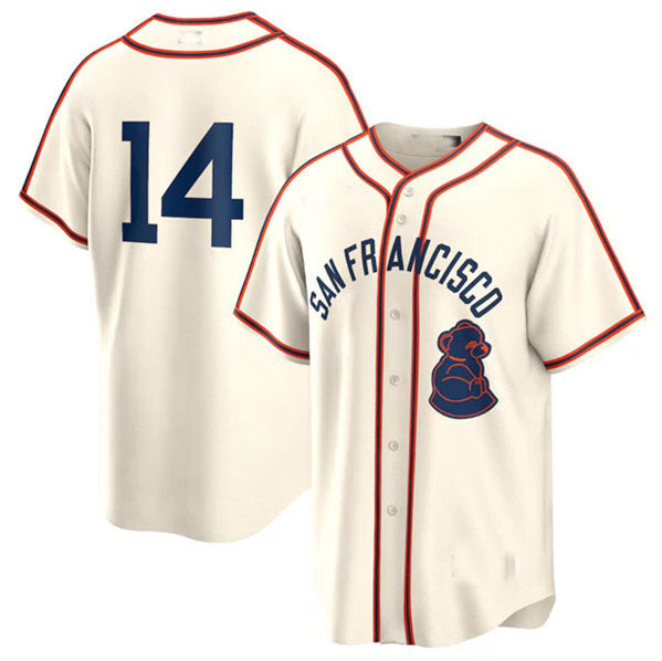 Custom #14 Cream 2024 SF Baseball Shirt Top