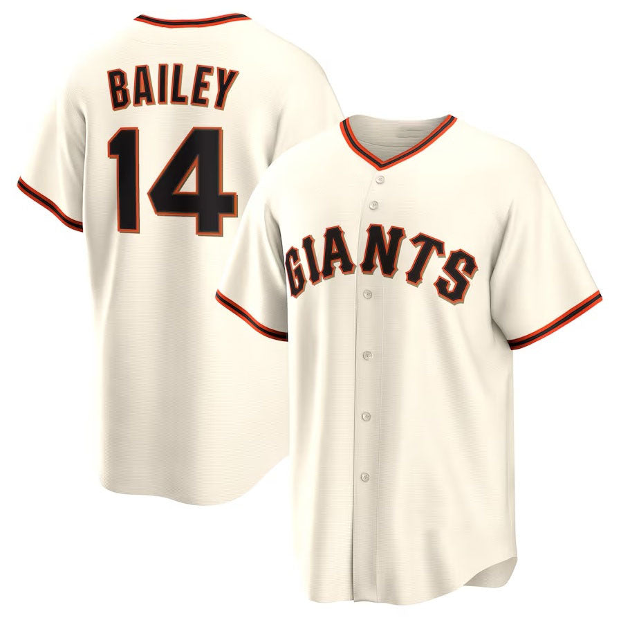 Custom #14 Cream SF Baseball Shirt Top