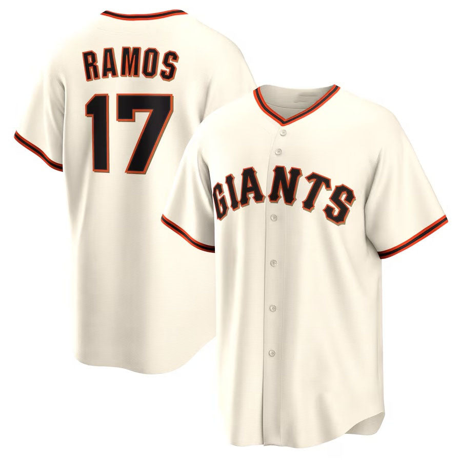 Custom #17 Cream SF Baseball Shirt Top