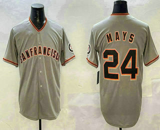 Custom #24 Grey SF Baseball Shirt Top