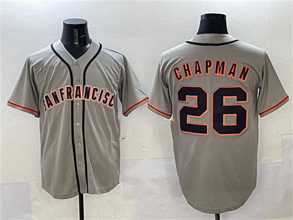 Custom #26 Gray SF Baseball Shirt Top