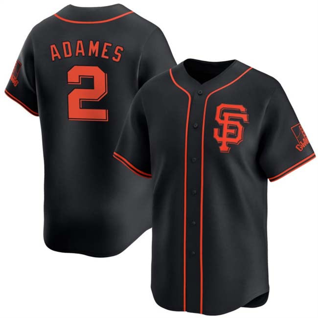 Custom #2 Black 2024 SF Baseball Shirt Top