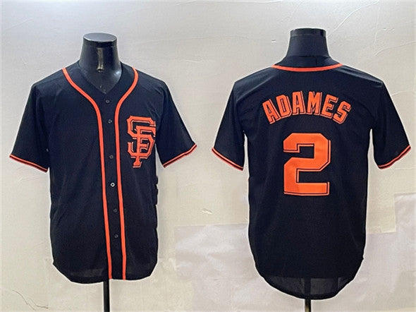 Custom #2 Black SF Baseball Shirt Top