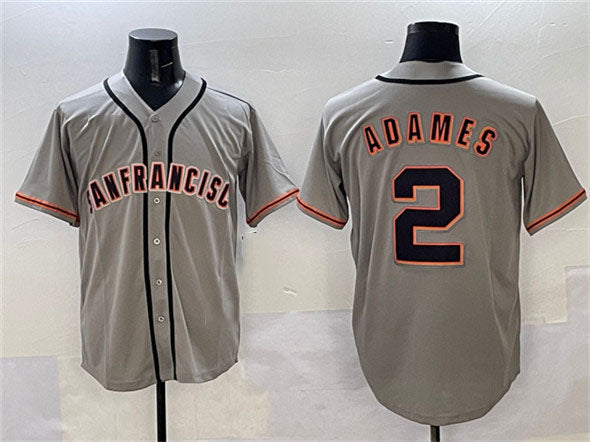 Custom #2 Gray SF Baseball Shirt Top