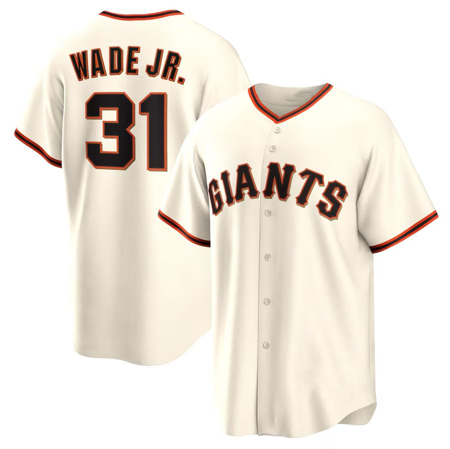 Custom #31 Cream SF Baseball Shirt Top