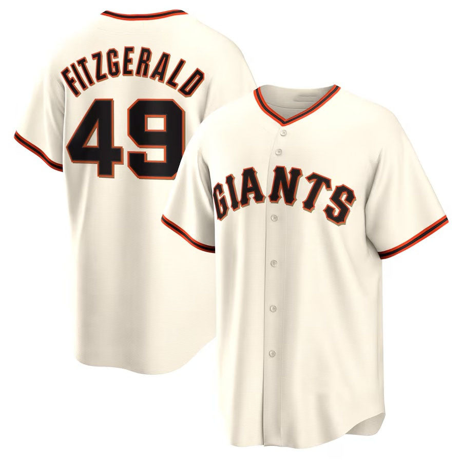 Custom #49 Cream SF Baseball Shirt Top