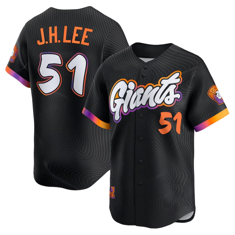 Custom #51 Black 2025 City Connect SF Baseball Shirt Top