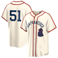 Custom #51 Cream 2024 SF Baseball Shirt Top