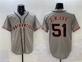 Custom #51 Gray SF Baseball Shirt Top