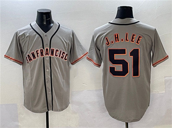 Custom #51 Gray SF Baseball Shirt Top