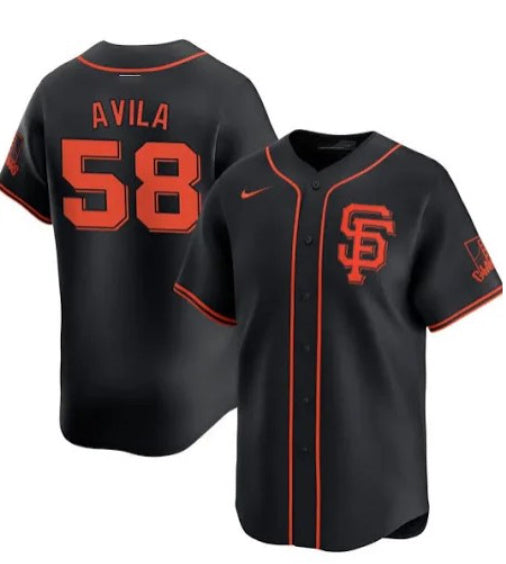 Custom #58 Black 2024 SF Baseball Shirt Top