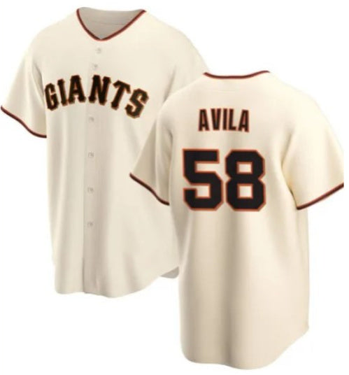 Custom #58 Cream SF Baseball Shirt Top
