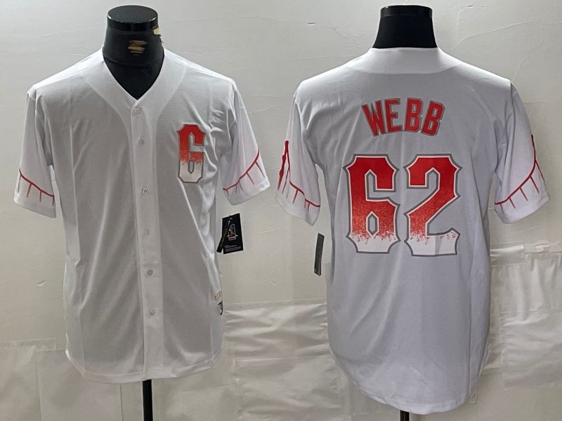 Custom #62 White City Connect SF Baseball Shirt Top