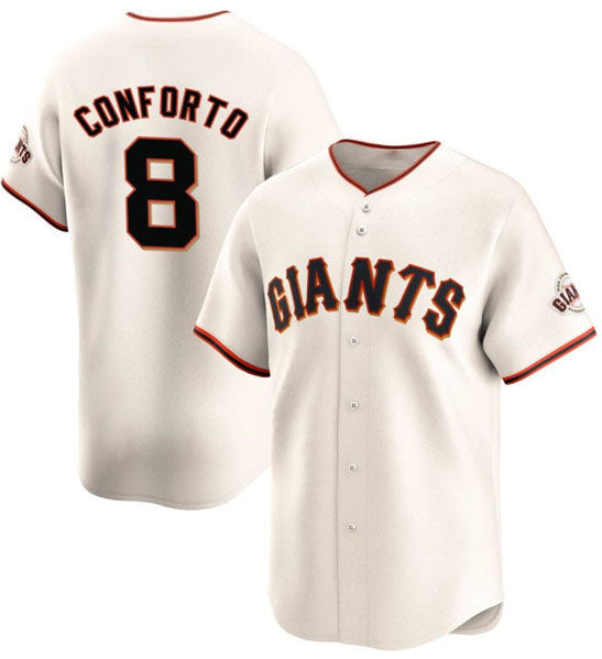 Custom #8 Cream SF Baseball Shirt Top