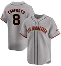 Custom #8 Gray SF Baseball Shirt Top
